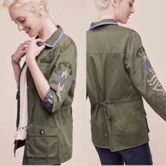 Anthropologie Other - Anthropologie Hei Hei Green Embroidered Jacket